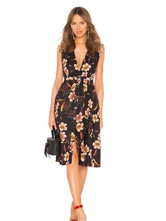 LPA Dresses & Skirts - LPA Black Floral Midi Dress